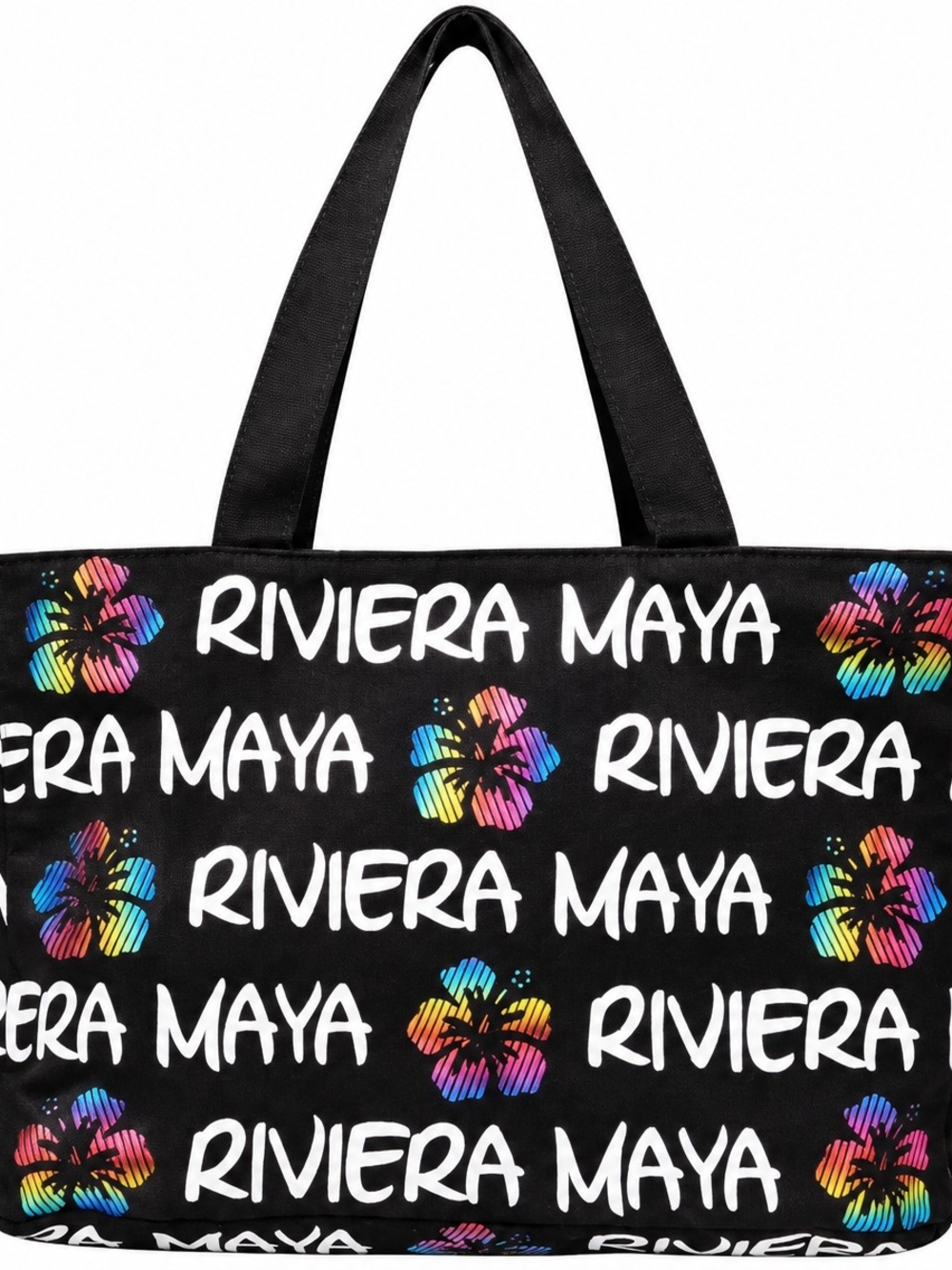 Robin Ruth Riviera Maya Tote Bag Graphic Tote in Black & Multicolor